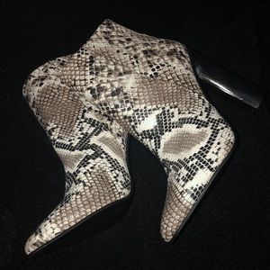 Snake skin booties
